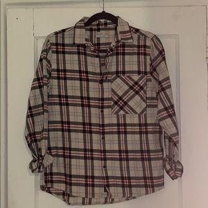 Zara Kids plaid cotton flannel holiday button down